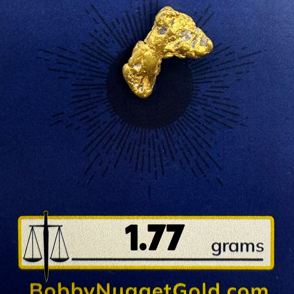 Gold nugget with 1.77 grams for sale BobbyNuggetGold.com.