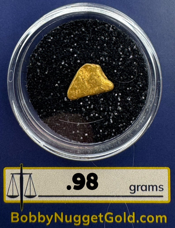 Raw Gold Nuggets for sale | California Gold Nugget .98 grams + Lucky Bonus Bag | #0259