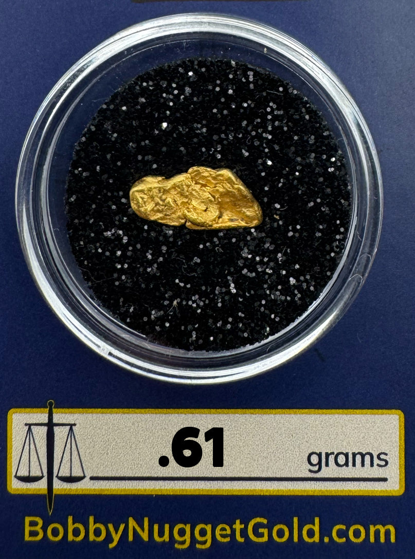Raw Gold Nuggets for sale | California Gold Nugget .61 grams + Lucky Bonus Bag | #0268