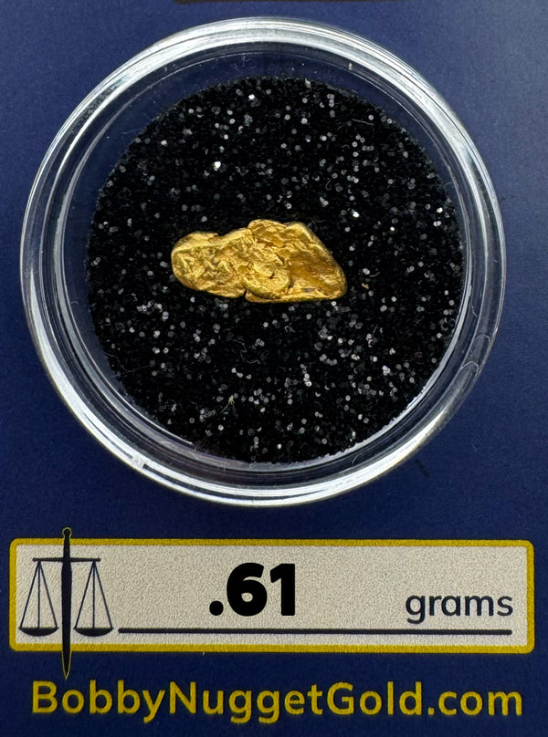 Raw Gold Nuggets for sale | California Gold Nugget .61 grams + Lucky Bonus Bag | #0268