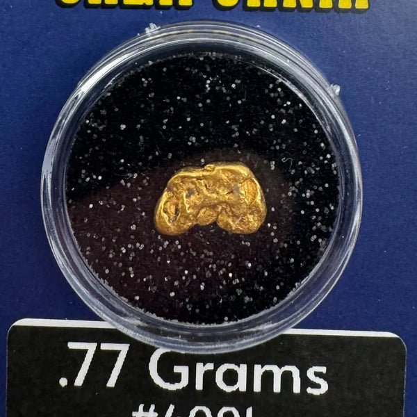 California Gold Nuggets for Sale .77 grams – Natural Placer Gold | Free Shipping + Lucky Bonus Bag