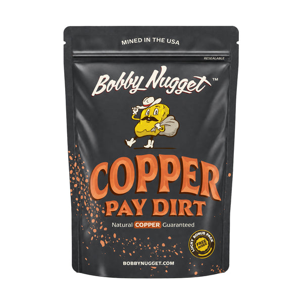 Natural Copper Paydirt – Real Copper Flakes 15 grams guaranteed + Lucky Bonus Bag Bobby Nugget Gold