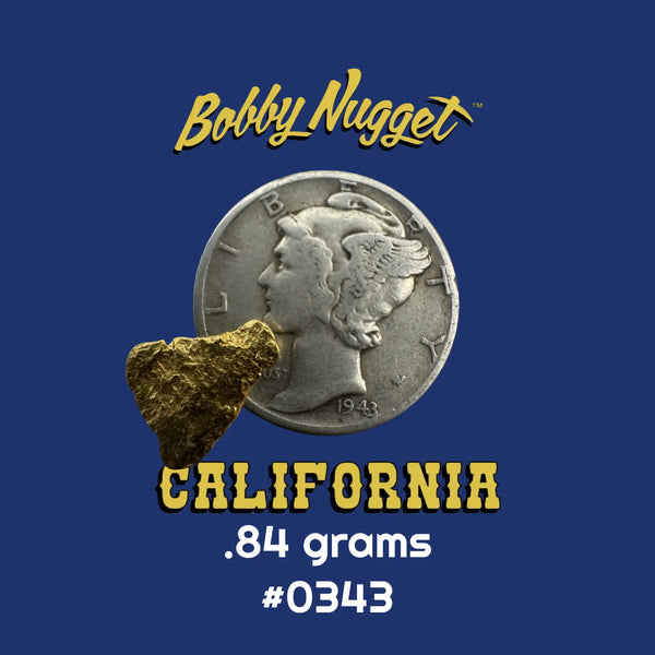 Gold Nugget for sale | California Gold Nugget  .84 grams + Lucky Bonus Bag | #0343 Bobby Nugget Gold