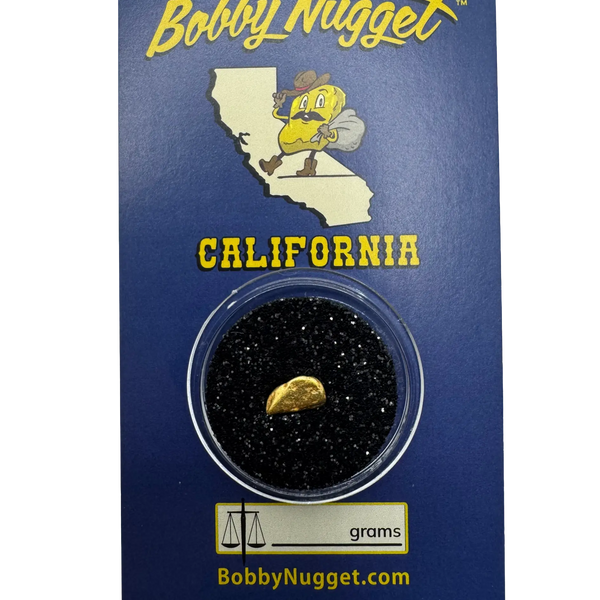 Authentic California Gold Nugget .71 grams + Lucky Bonus bag inside Bobby Nugget Gold