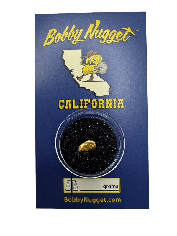 Authentic California Gold Nugget .71 grams + Lucky Bonus bag inside Bobby Nugget Gold