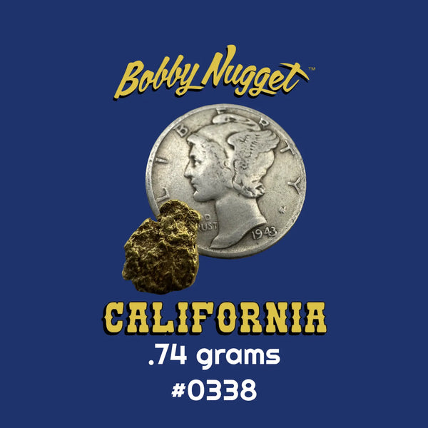 Gold Nugget for sale | California Gold Nugget  .74 grams + Lucky Bonus Bag | #0338 Bobby Nugget Gold