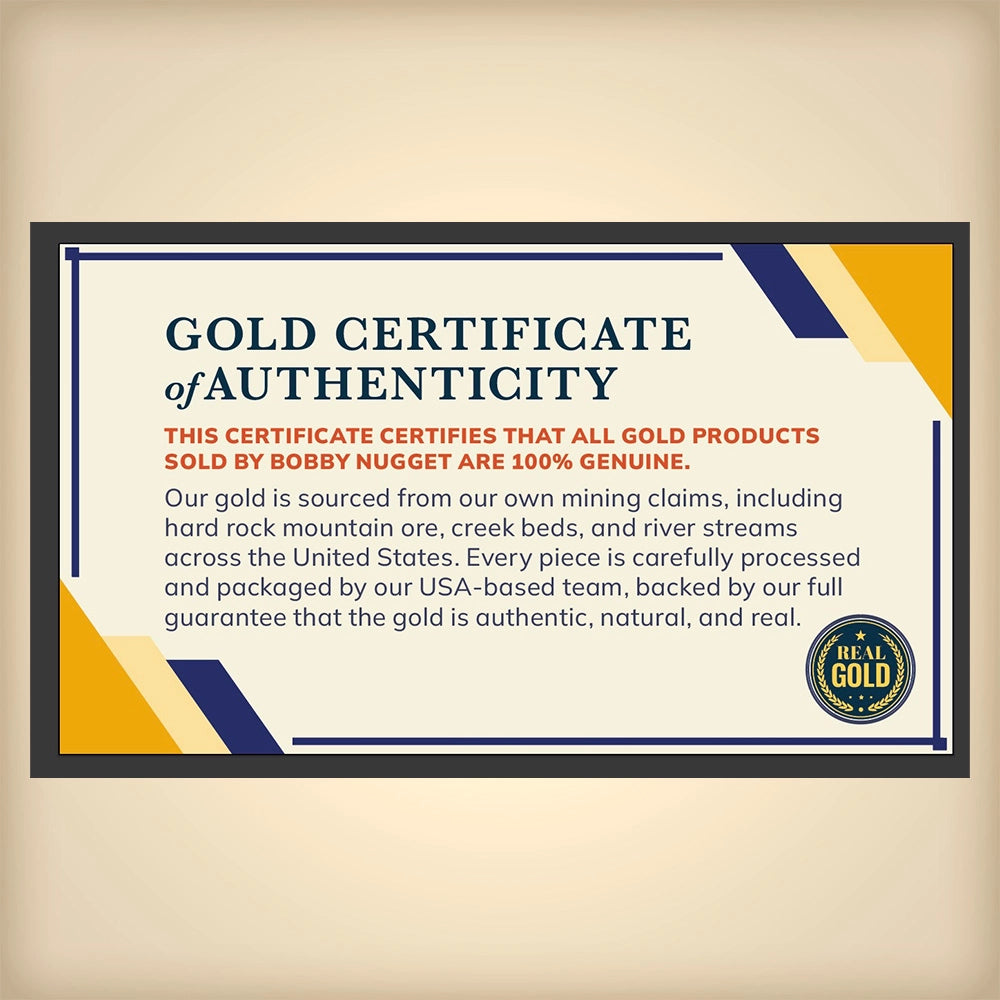 Gold Certificate of Authenticity bobby nugget