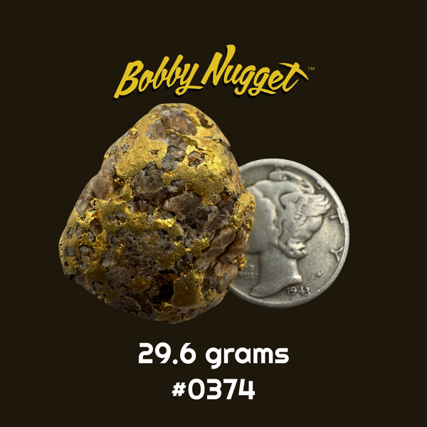Large Gold Nuggets for sale | chunky sized Gold Nugget 29.6 grams + Lucky Bonus Bag | #0374 Bobby Nugget Gold