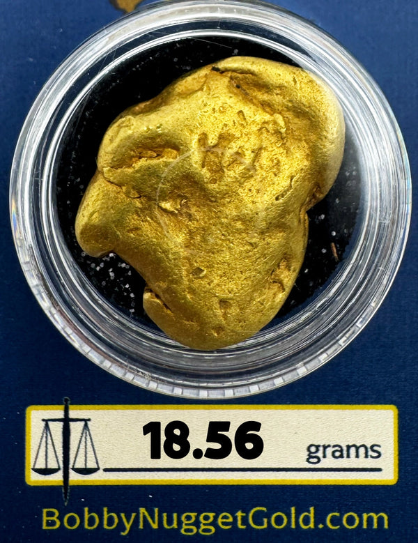 Large Gold Nugget for sale | California Large Gold Nugget 18.56 grams + Lucky Bonus Bag | #0221