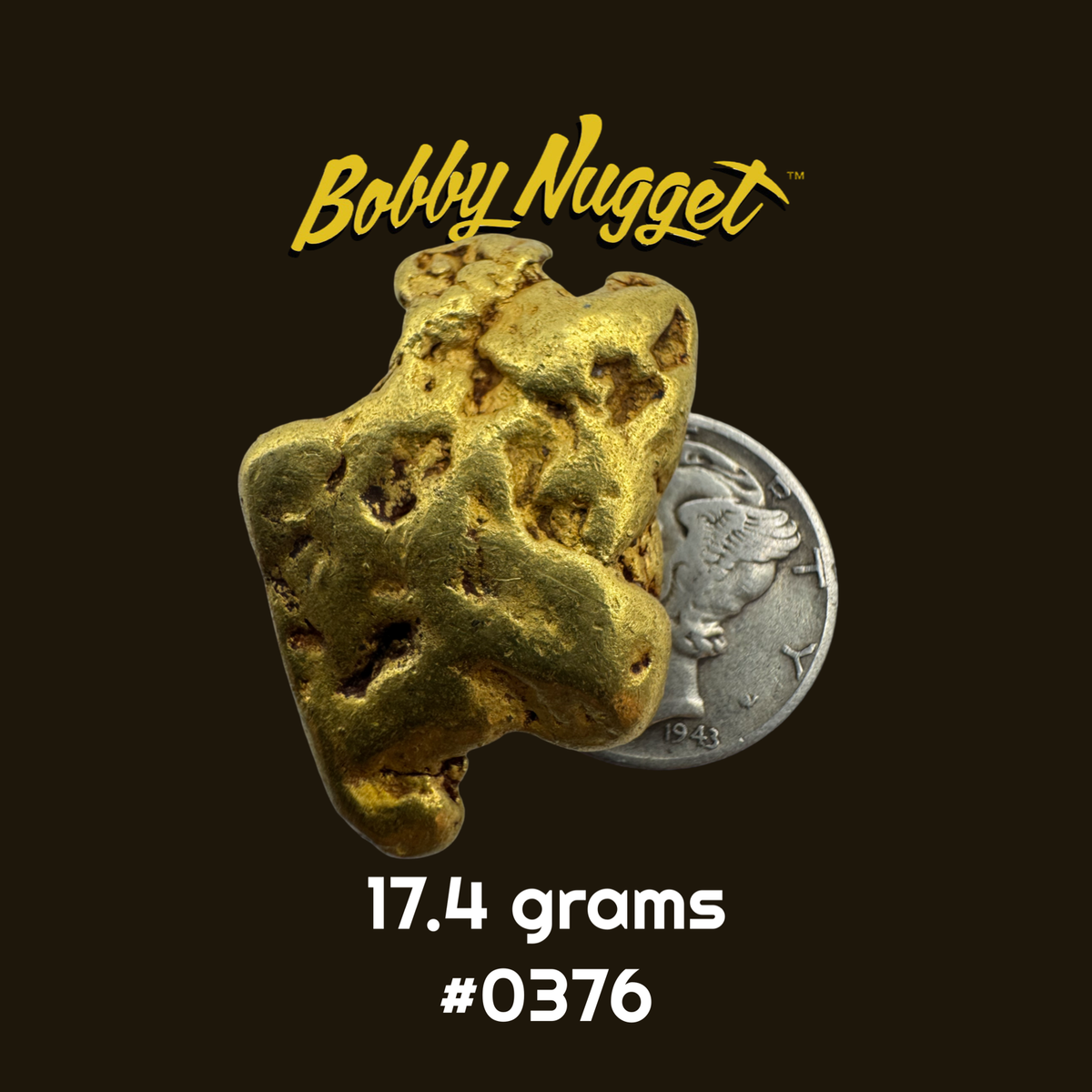 Large Gold Nuggets for sale | chunky sized Gold Nugget 17.4 grams + Lucky Bonus Bag | #0376 Bobby Nugget Gold