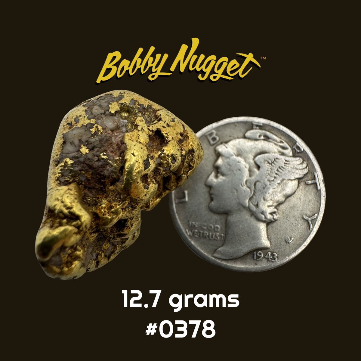 Large Gold Nuggets for sale | chunky sized Gold Nugget 12.7 grams + Lucky Bonus Bag | #0378 Bobby Nugget Gold