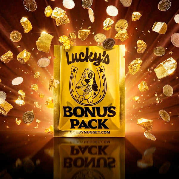 Gold Paydirt Prospecting Bag | Guaranteed Gold 1/2 Gram | Gold Rush Panning Concentrates + Lucky’s Bonus Bag Gift Inside Bobby Nugget Gold