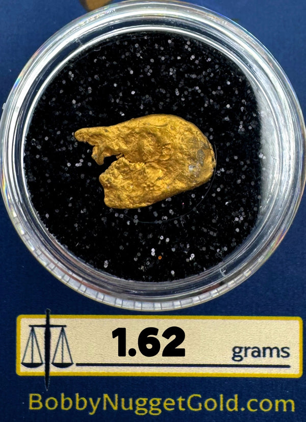 Natural Gold Nugget for sale | California Gold Nugget 1.62 grams + Lucky Bonus Bag | #0222