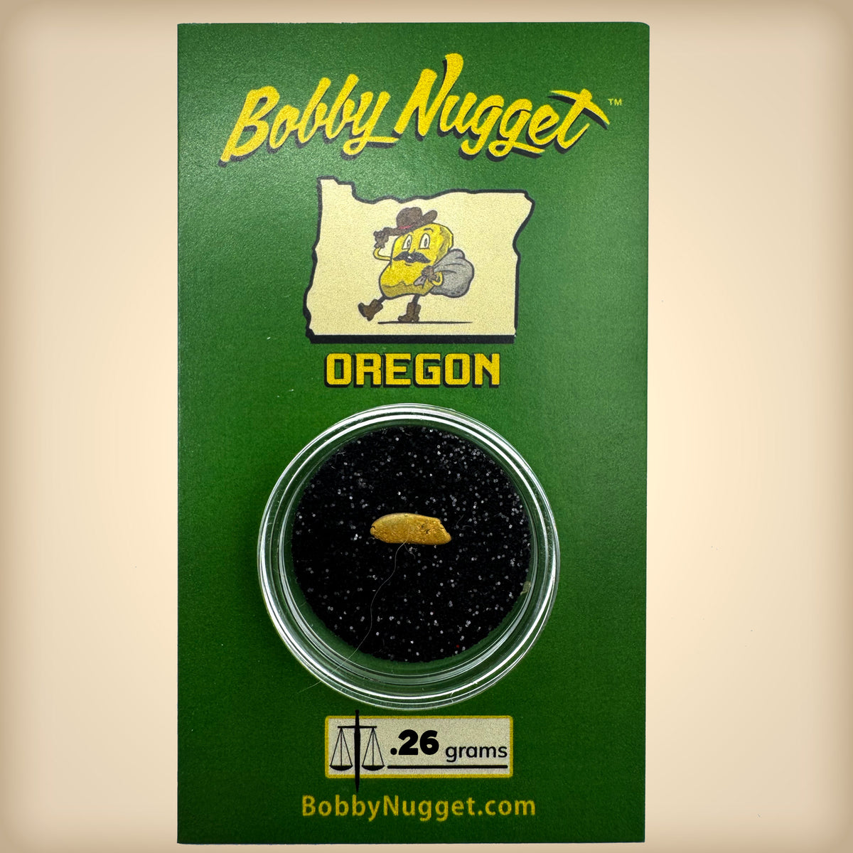 Oregon Gold Nugget for sale | Natural gold nugget .26  grams + Lucky Bonus Bag | #0283