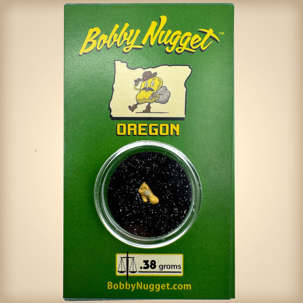 Oregon Gold Nugget for sale | Natural gold nugget .38 grams + Lucky Bonus Bag | #0277