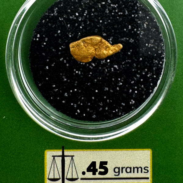 Oregon Gold Nugget for sale | Natural gold nugget .45  grams + Lucky Bonus Bag | #0276