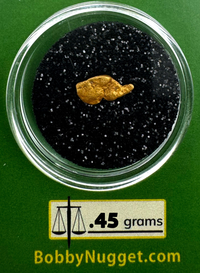 Oregon Gold Nugget for sale | Natural gold nugget .45  grams + Lucky Bonus Bag | #0276