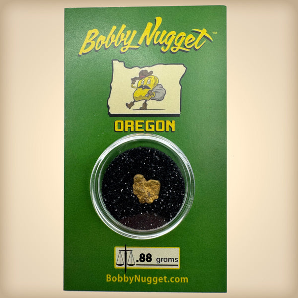 Oregon Gold Nugget for sale | Natural gold nugget .88 grams + Lucky Bonus Bag | #0282