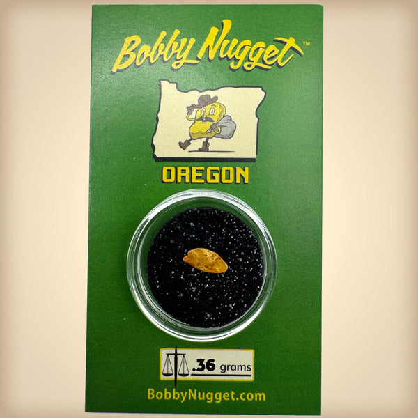 Oregon Gold Nugget for sale | Natural gold nugget .36 grams + Lucky Bonus Bag | #0275