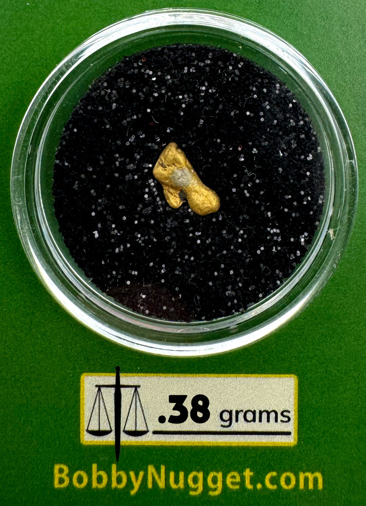 Oregon Gold Nugget for sale | Natural gold nugget .38 grams + Lucky Bonus Bag | #0277