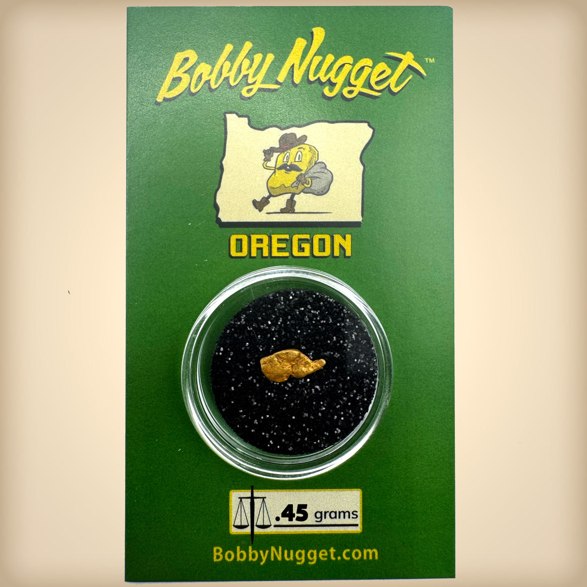 Oregon Gold Nugget for sale | Natural gold nugget .45  grams + Lucky Bonus Bag | #0276