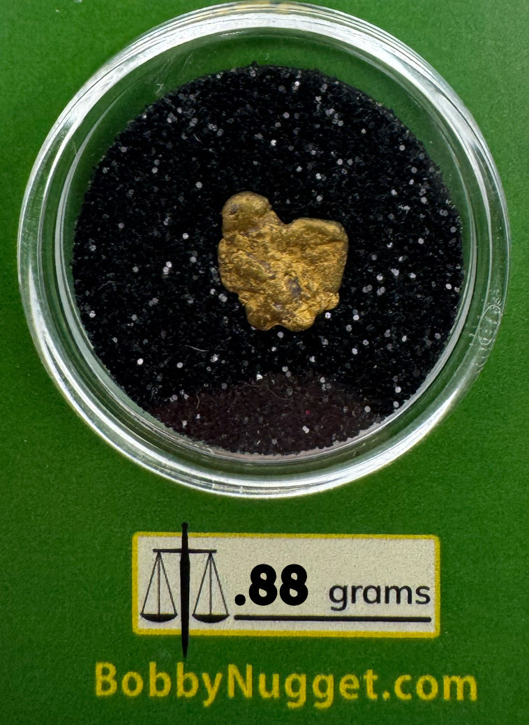Oregon Gold Nugget for sale | Natural gold nugget .88 grams + Lucky Bonus Bag | #0282