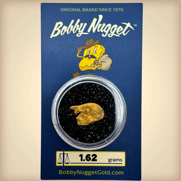 Natural Gold Nugget for sale | California Gold Nugget 1.62 grams + Lucky Bonus Bag | #0222